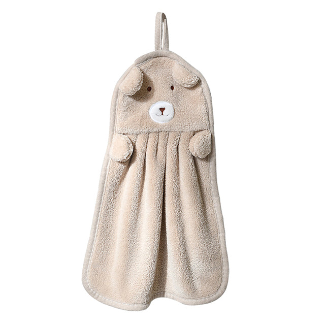 Ultra-Thick Coral Velvet Baby Hand Towels with Animals