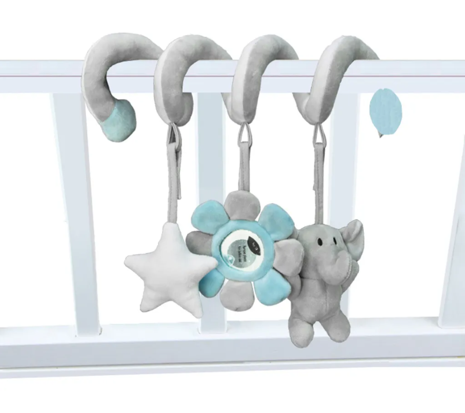 Baby Crib & Stroller Spiral Plush Toy - Animal Design for Early Education