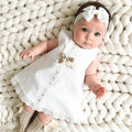 Summer Girls' Sleeveless Bow Dress with Headband Set