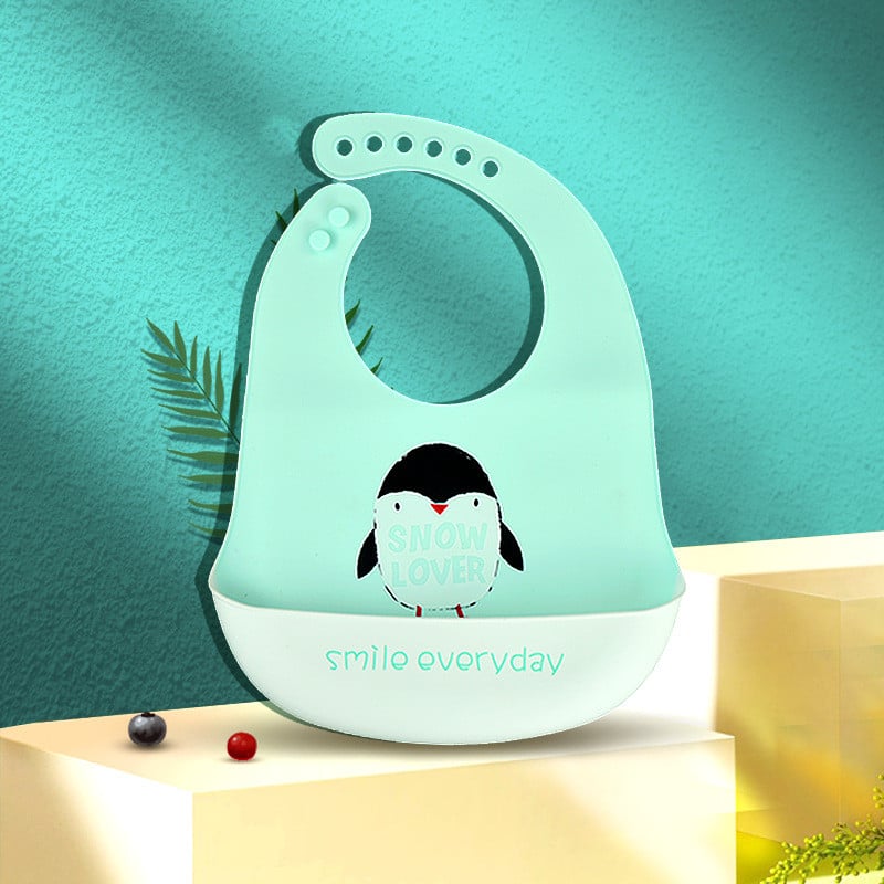 Waterproof Silicone Baby Bib, Food Grade Bandana (1 Piece)