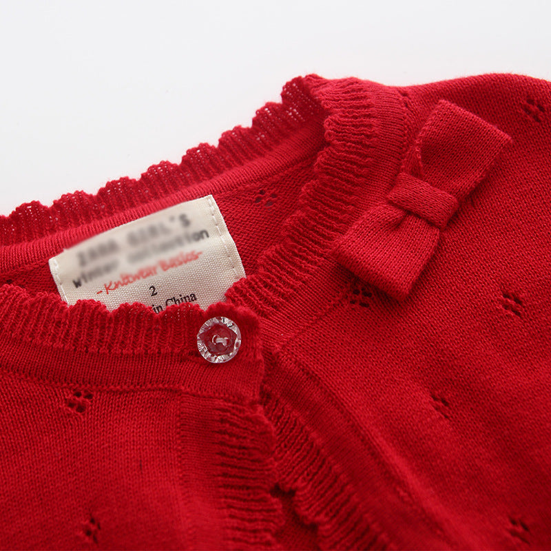 Bow Knot Children's Summer Knitted Cardigan (1-3 Years)