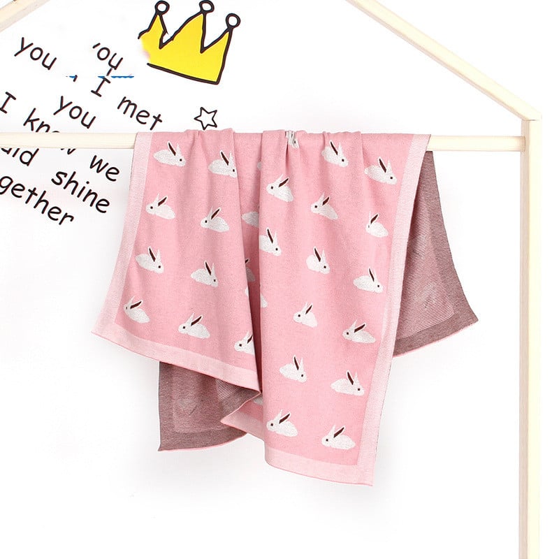 Knitted Baby Bunny Hug Blanket - Windproof Cover