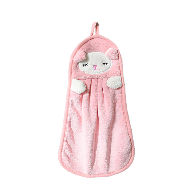 Ultra-Thick Coral Velvet Baby Hand Towels with Animals