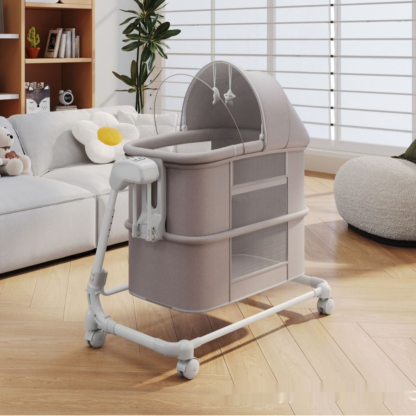 Electric Baby Rocker Bassinet, Foldable with Remote