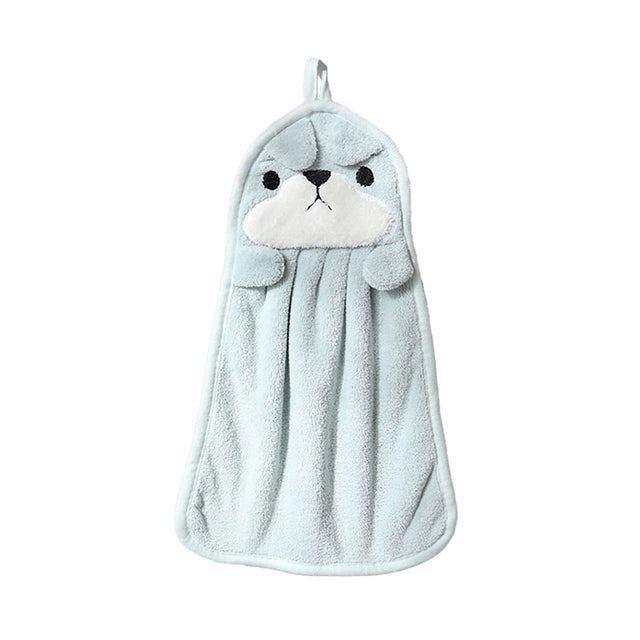 Ultra-Thick Coral Velvet Baby Hand Towels with Animals