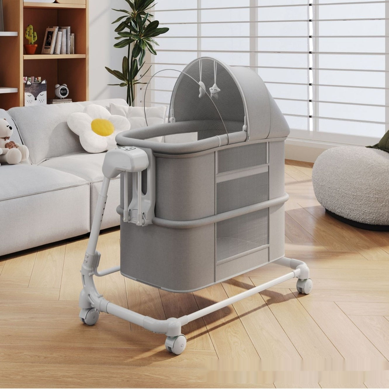 Electric Baby Rocker Bassinet, Foldable with Remote