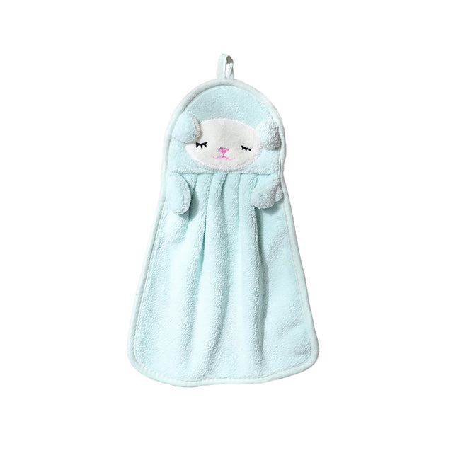 Ultra-Thick Coral Velvet Baby Hand Towels with Animals
