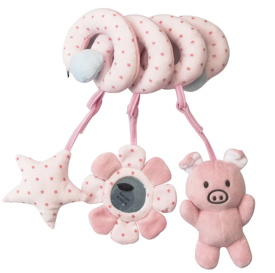 Baby Crib & Stroller Spiral Plush Toy - Animal Design for Early Education