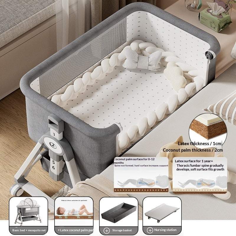 Portable Foldable Baby Cradle Bed with Wheels