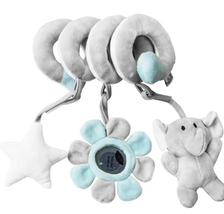 Baby Crib & Stroller Spiral Plush Toy - Animal Design for Early Education