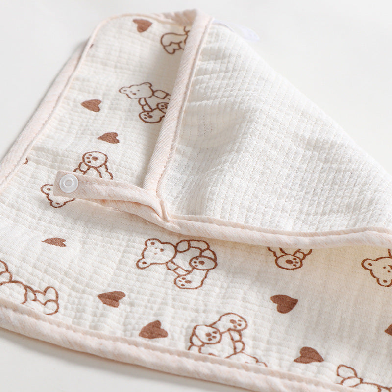 Cartoon Bear Triangle Baby Bib and Burp Cloth Set