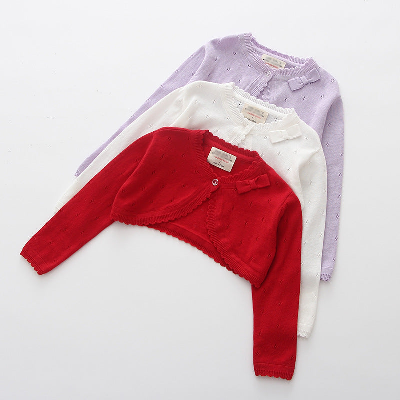 Bow Knot Children's Summer Knitted Cardigan (1-3 Years)