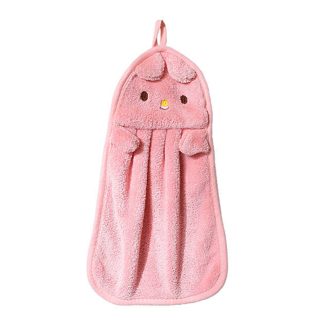 Ultra-Thick Coral Velvet Baby Hand Towels with Animals