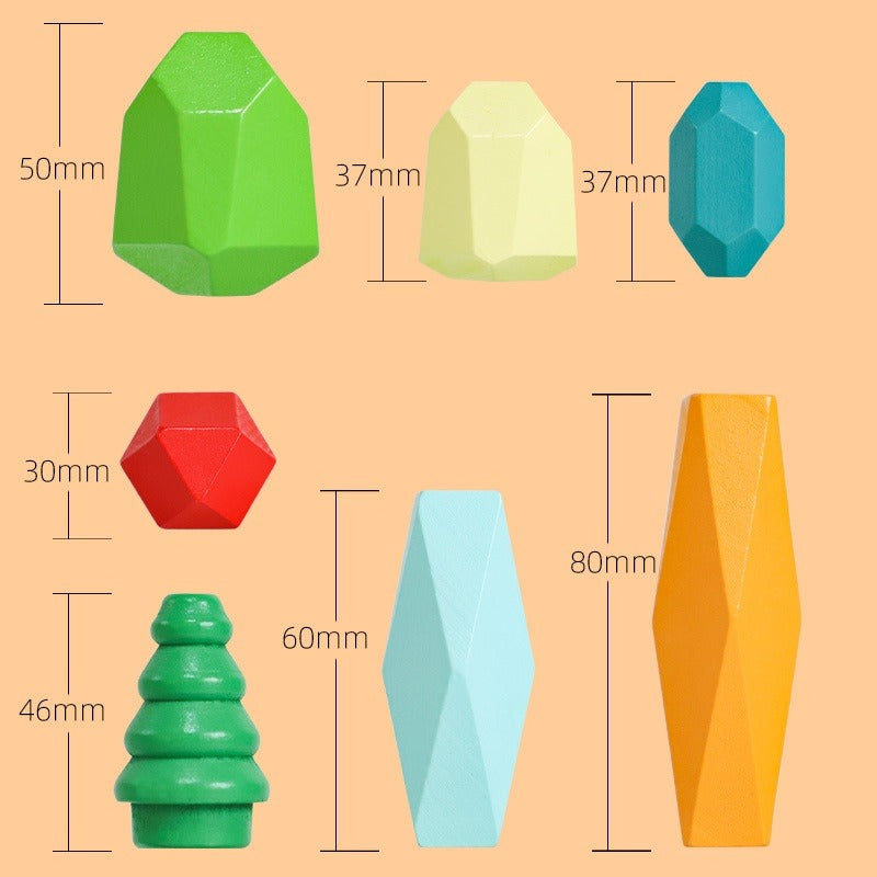 Wooden Balance Stone Building Blocks Toy