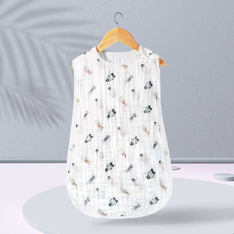 Cotton Gauze Baby Sleeping Bag Vest for Air Conditioning