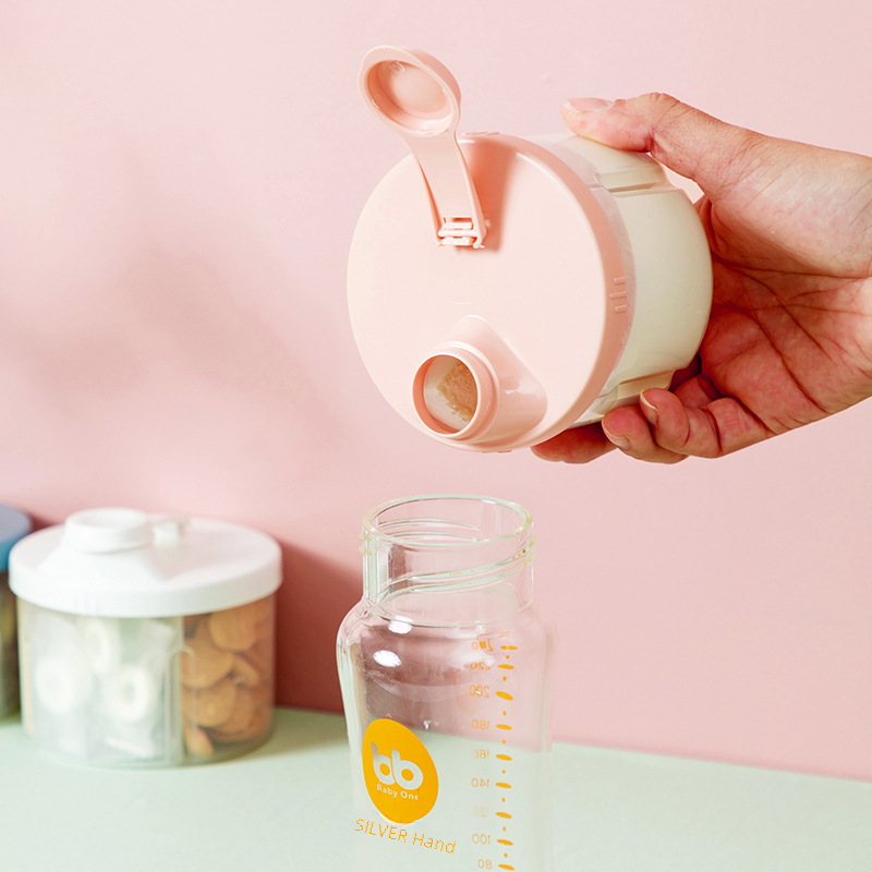 Portable Baby Formula Storage Box with Three Compartments