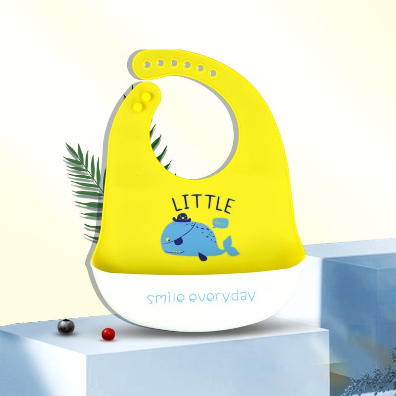 Waterproof Silicone Baby Bib, Food Grade Bandana (1 Piece)
