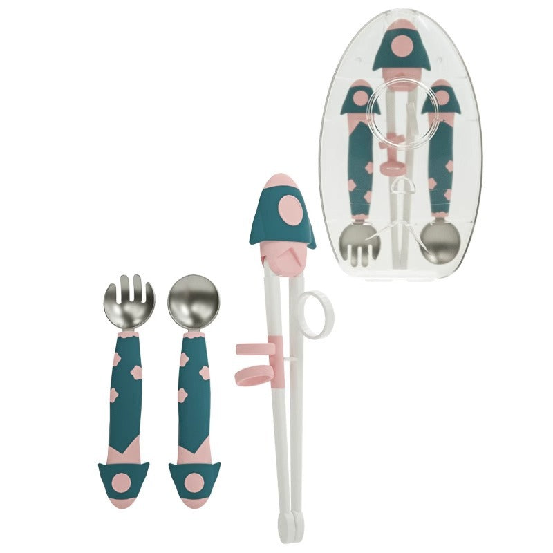 Children's Short Handle Stainless Steel Fork and Spoon