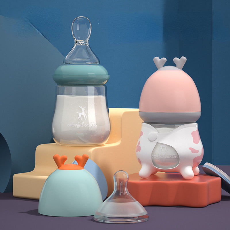 BPA-Free Glass Baby Bottle with Anti-Choke Design
