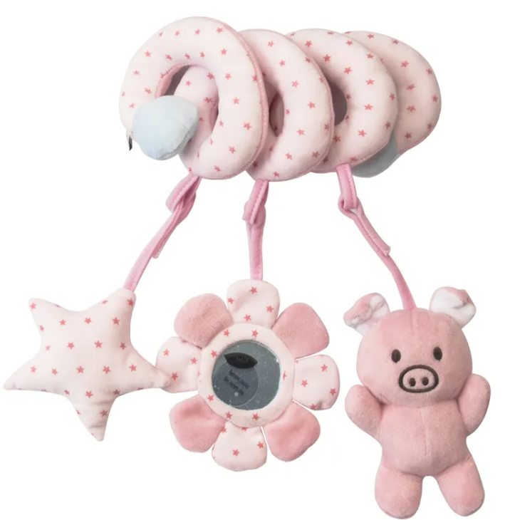 Baby Crib & Stroller Spiral Plush Toy - Animal Design for Early Education
