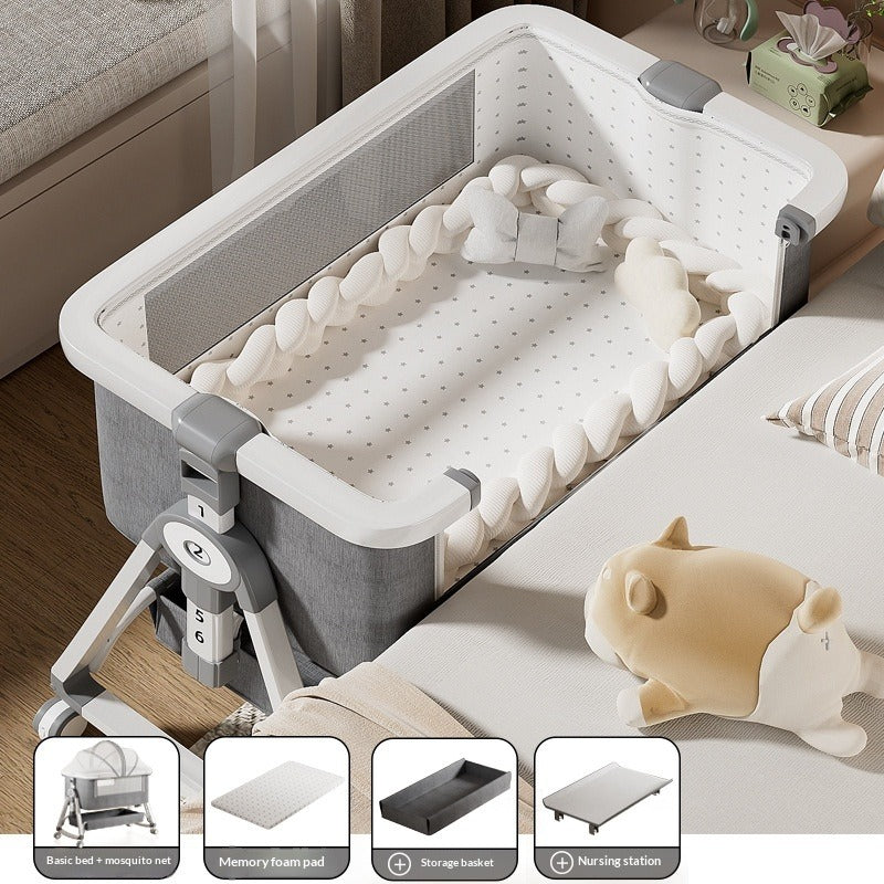 Portable Foldable Baby Cradle Bed with Wheels